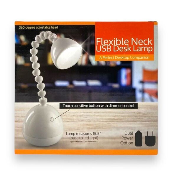 Dimmable LED Touch Desk Lamp, USB or Battery Power, Portable, Adjustable Neck - Picture 3 of 16